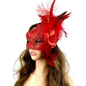 Women Costume Venetian mask Feather Masquerade Party Masks